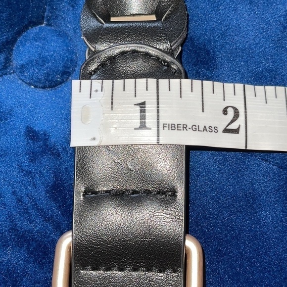 Kohl’s Black Vegan Soft Leather Gold Buckle Adjustable to your waist Belt 49”XL - Picture 9 of 11